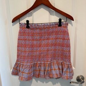 Urban Outfitters Boho Orange Red Purple Tweed Mini Skirt Size M